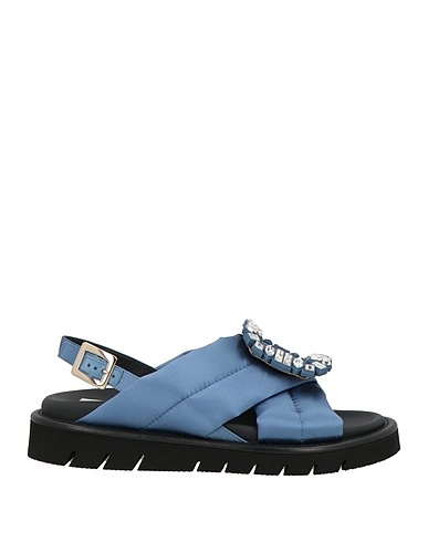 ROGER VIVIER Sandals Slate blue Textile fibers