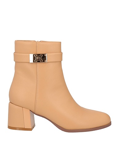 LAURA BIAGIOTTI Ankle boot Beige Textile fibres