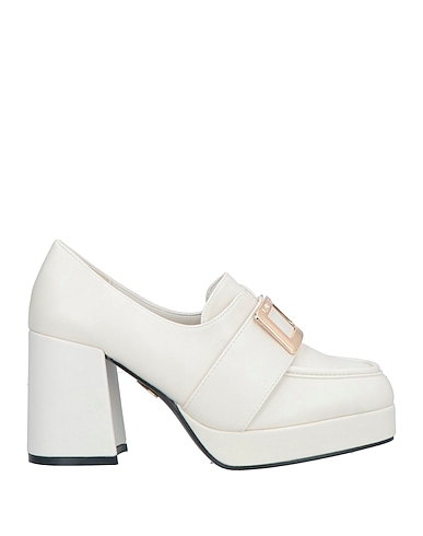 LAURA BIAGIOTTI Loafers Cream Textile fibres