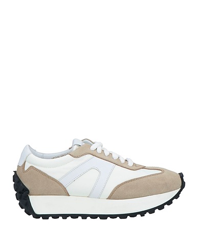 CALCE Sneakers Beige Leder, Gewebefasern