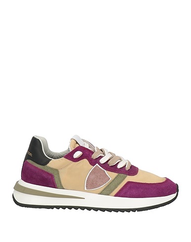PHILIPPE MODEL Sneakers Beige Leather, Textile fibres
