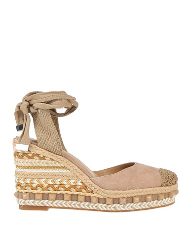 ALMA EN PENA. Espadrilles Beige Leather, Textile fibres