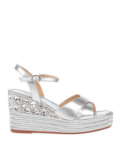 ALMA EN PENA. Espadrilles Silver Leather