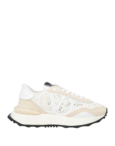 VALENTINO GARAVANI Sneakers White Leather, Textile fibres