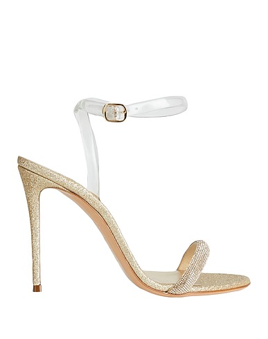 CASADEI Sandals Platinum Textile fibers, Plastic