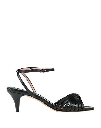 ANNA F. Sandals Black Leather