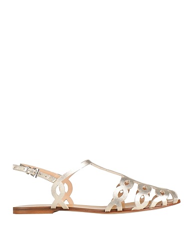 ANNA F. Sandals Platinum Leather