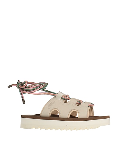 SUICOKE Sandals Beige Leather, Textile fibers