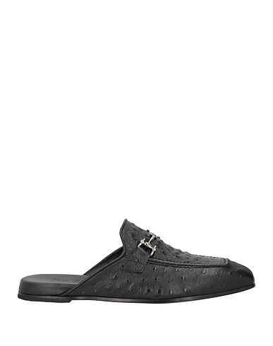 MICH SIMON Mules and clogs Black Ostrich leather