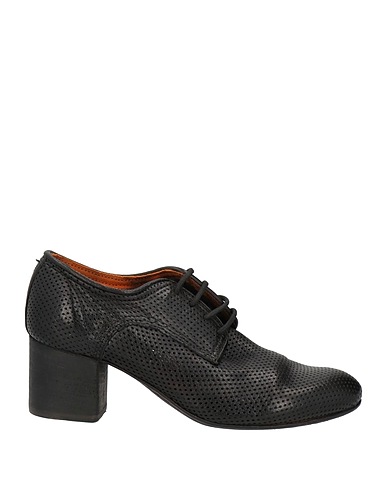 OPEN CLOSED SHOES Laced shoes Black Leather