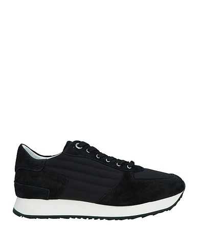 MOORER Sneakers Black Leather, Textile fibers