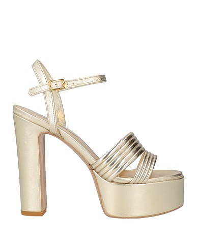 PAOLO MATTEI Sandals Platinum Leather, Other Fibres