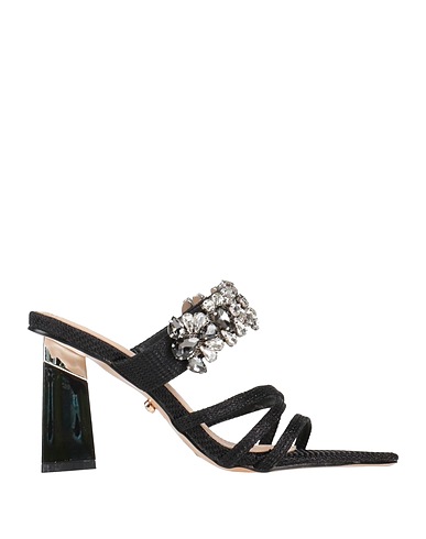 TWENTY FOUR HAITCH Sandals Black Textile fibres
