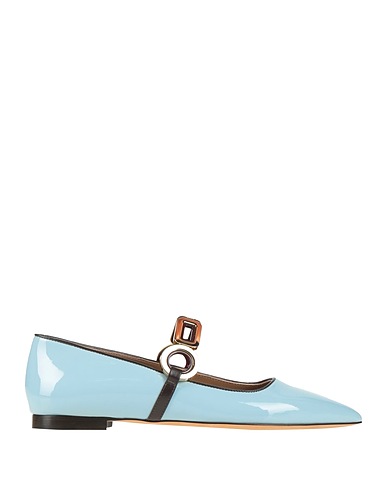 SKORPIOS Ballet flats Sky blue Leather
