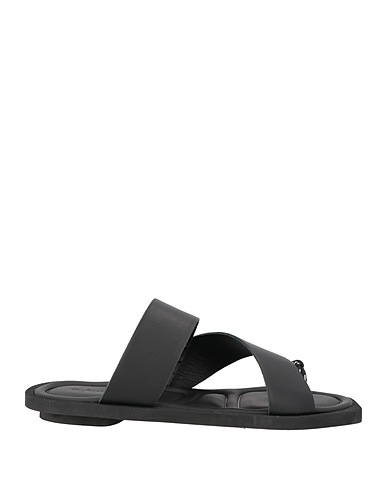 DEFINERY Infradito Nero Fibre tessili, Pelle