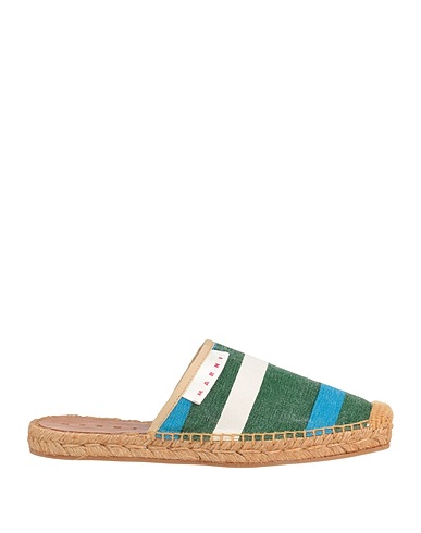 MARNI Espadrilles Dark green Textile fibers, Leather