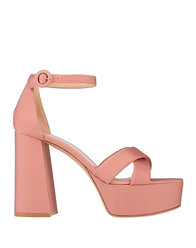 GIANVITO ROSSI Sandali Rosa antico Fibre tessili