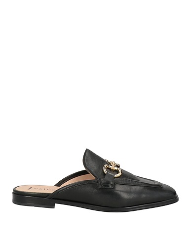 FABBRICA DEI COLLI Mules and clogs Black Leather