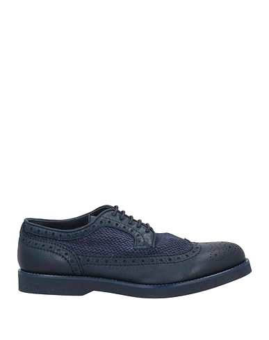 DOUCAL'S Laced shoes Midnight blue Textile fibres, Leather