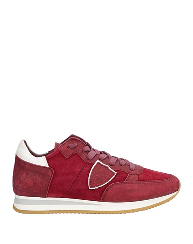 PHILIPPE MODEL Sneakers Burgundy Leather, Textile fibres