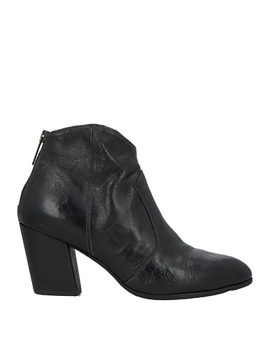 OPEN CLOSED SHOES Ankle boot Black Buffalo leather