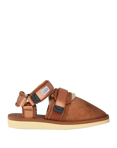 SUICOKE Sandals Camel Shearling, Rubber
