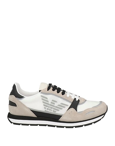 EMPORIO ARMANI Sneakers Light grey Leather, Textile fibres