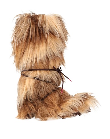 PINKO Boots Sand Leather, Textile fibres