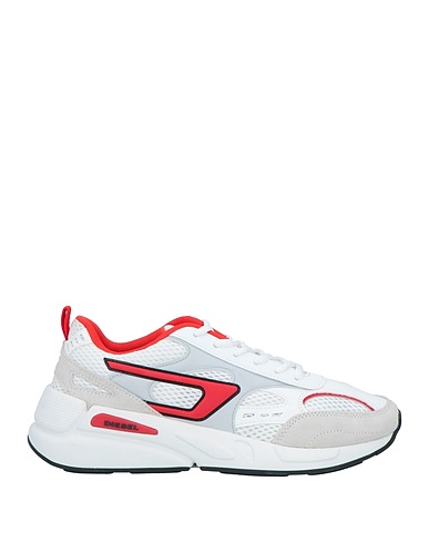 DIESEL Sneakers White Leather, Textile fibers
