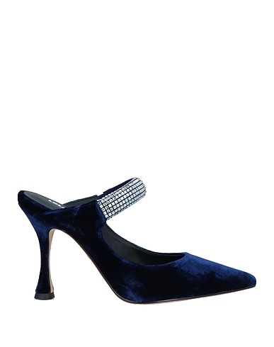 LOLA CRUZ Mules and clogs Blue Textile fibres