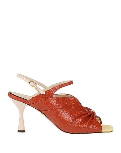C LOVE Sandals Rust Leather, Textile fibres