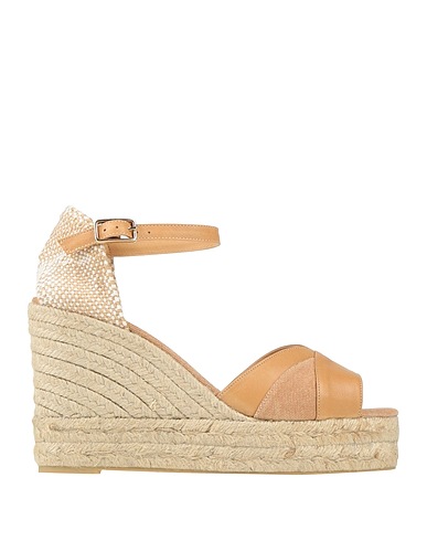 CASTAÑER Espadrilles Camel Leather, Textile fibers