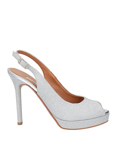 L'AMOUR by ALBANO Sandals Silver Textile fibres