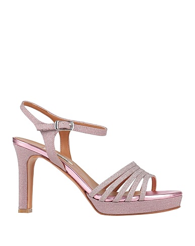 L'AMOUR by ALBANO Sandals Pink Leather, Textile fibres