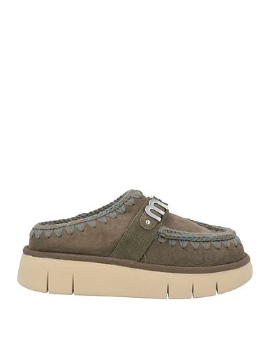 MOU Mules and clogs Military green Sheepskin
