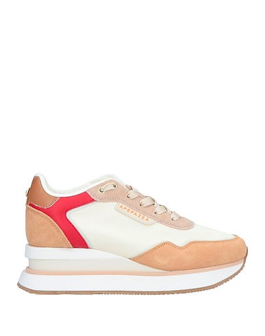 APEPAZZA Sneakers Cream Leather, Textile fibres
