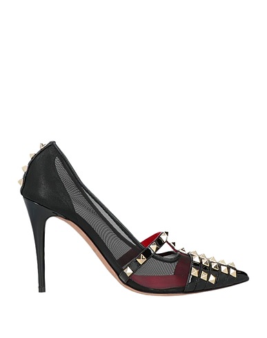 VALENTINO GARAVANI Court Black Leather, Other Fibres