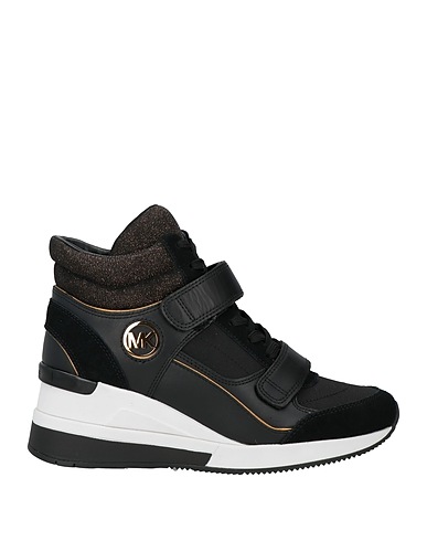 MICHAEL MICHAEL KORS Sneakers Black Leather, Textile fibres