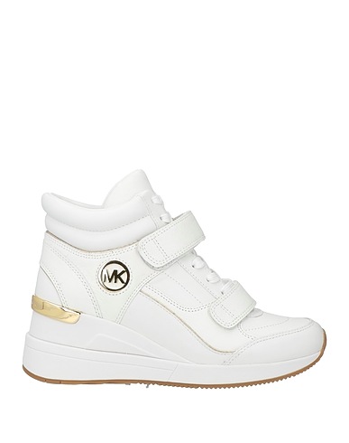 MICHAEL MICHAEL KORS Sneakers White Leather, Textile fibres