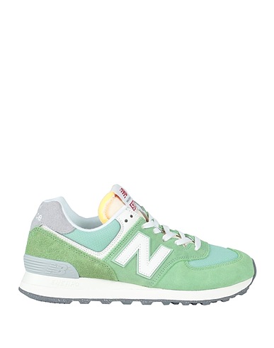 NEW BALANCE Sneakers Light green Textile fibers, Leather