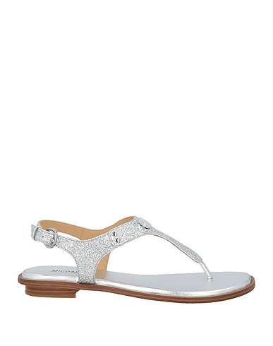 MICHAEL MICHAEL KORS Flip flops Silver 75% Polyurethane, 20% Polyester, 5% Viscose, Lambskin