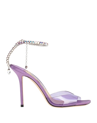 JIMMY CHOO Sandals Purple Plastic, Textile fibres