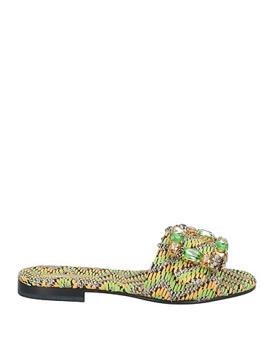 EMANUELA CARUSO Capri Sandals Green Textile fibres