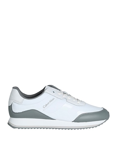 CALVIN KLEIN Sneakers Weiß Leder, Gewebefasern