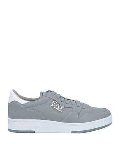 EA7 Sneakers Grau Rindsleder, Polyamid, Polyester, Polyurethan