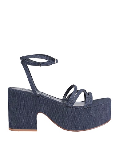 MAX&Co. Sandals Blue 100% Cotton
