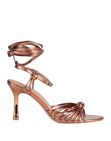 MAX&Co. Sandals Bronze Polyester, Polyurethane
