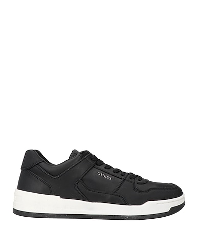 GUESS Sneakers Black Leather, Textile fibers