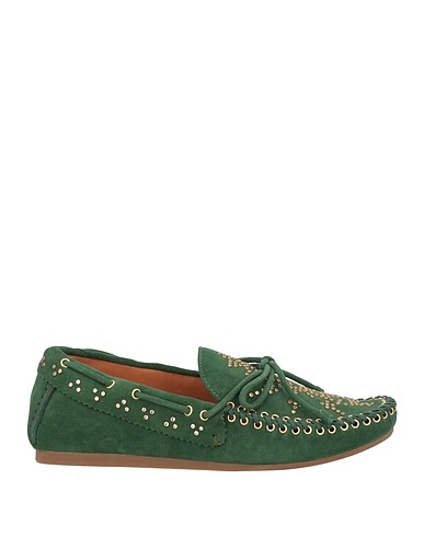 LOLA CRUZ Loafers Green Leather