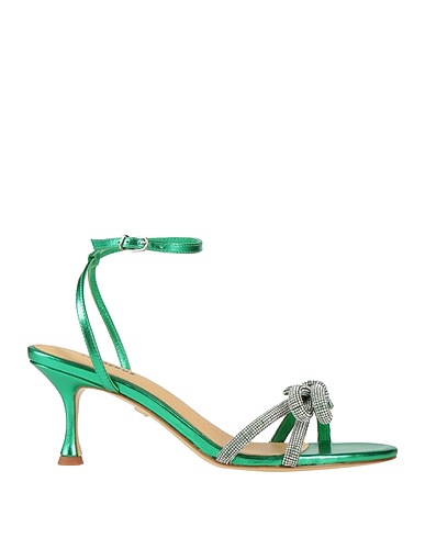 LOLA CRUZ Sandals Green Leather